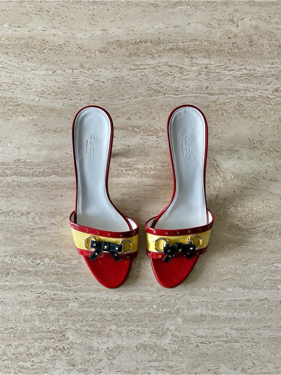 Gucci Shoes - Vintage Gucci Star Bow Horsebit Mule Sandal Heels
